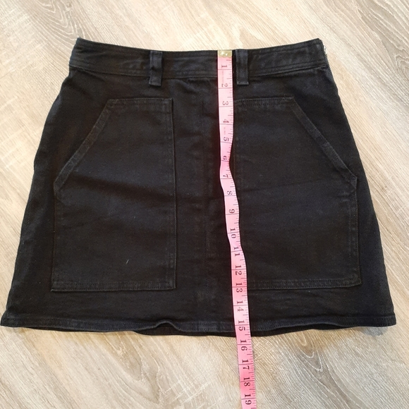 ARITIZIA WILFRED FREE Black A-line Denim Mini Skirt, Size 6 - Picture 4 of 10